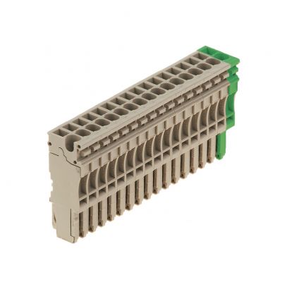 WEIDMULLER ZP 2.5/1AN/17 GN/BE Wtyczka (terminal), złącze wtykowe, 2.5 mm², 500 V, 24 A, Liczba biegunów: 17, zielony, Ciemnobeżowy 1867240000 /10szt./ (1867240000)
